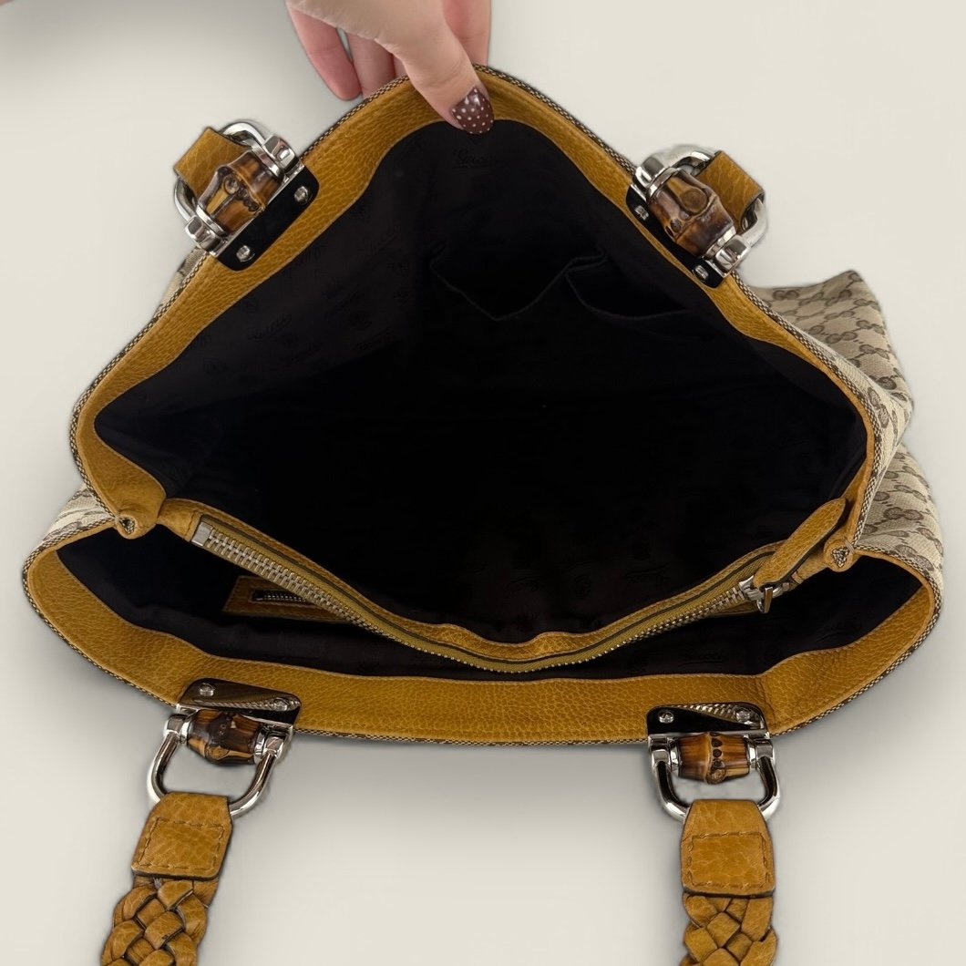 Binnenkant Gucci designer tas tweedehands
