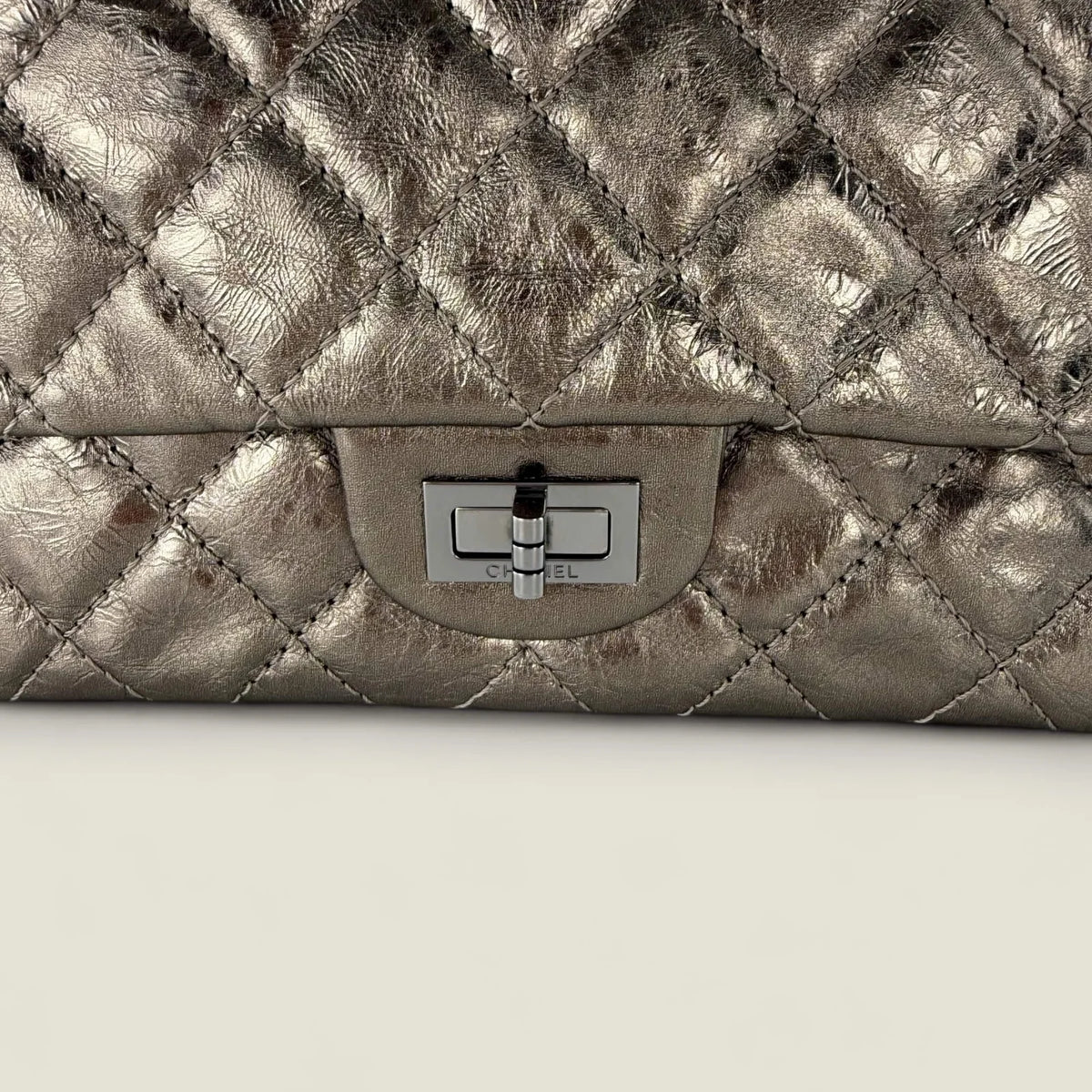 Chanel 2.55 medium Reissue bronze with silver hardware