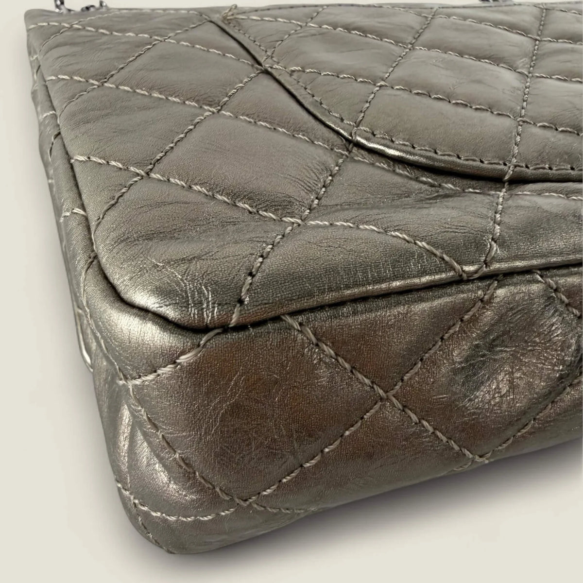 Chanel Reissue metallic bronze bag with dustbag