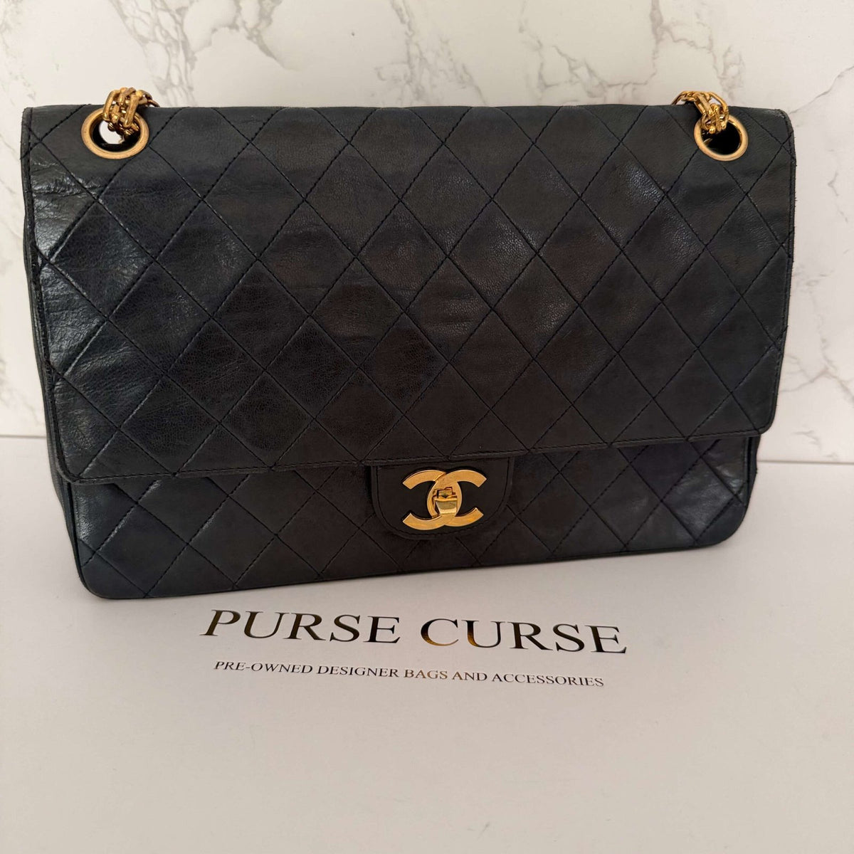 Chanel double flap medium luxury corner view front