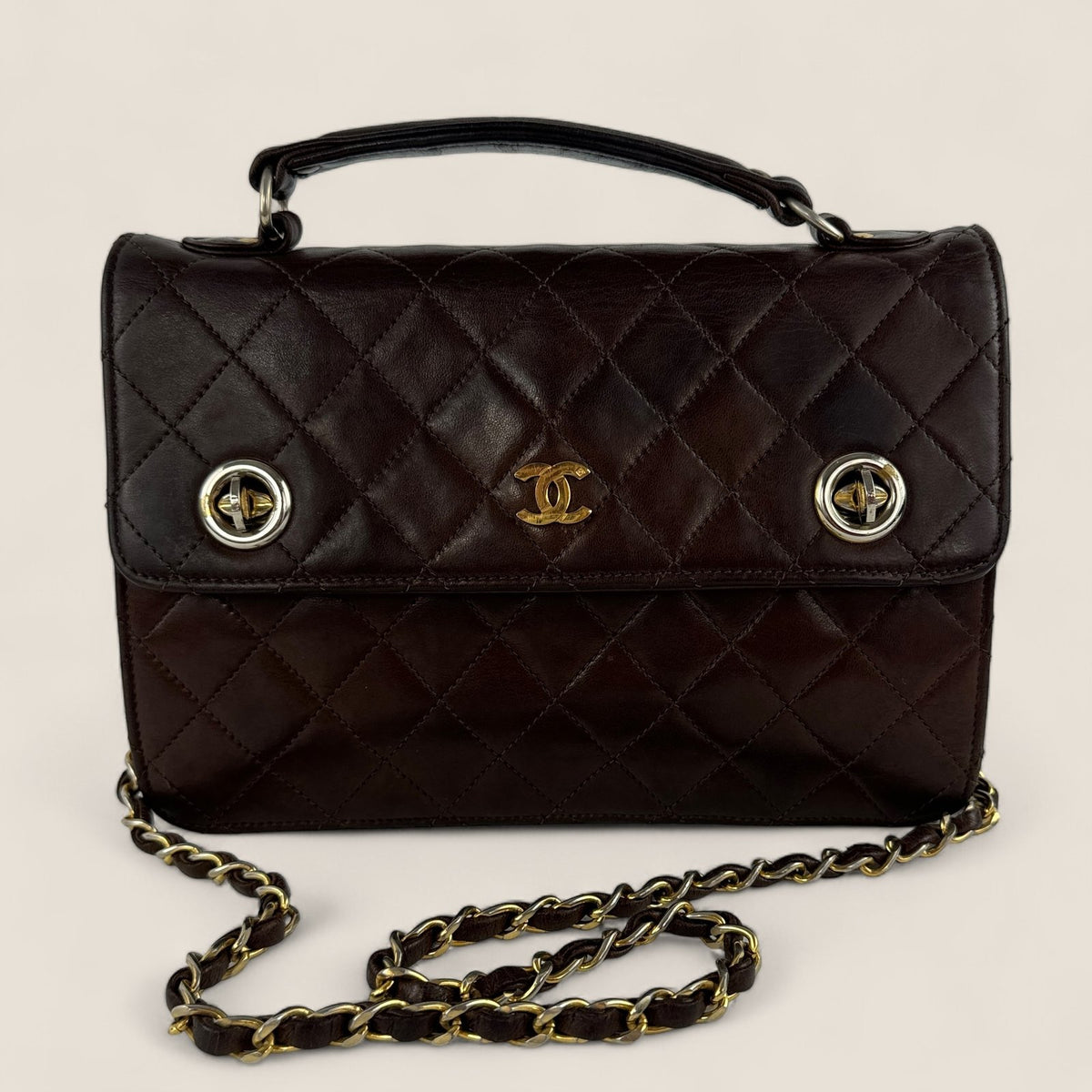 Chanel dubbel draaislot schoudertas - pre-owned