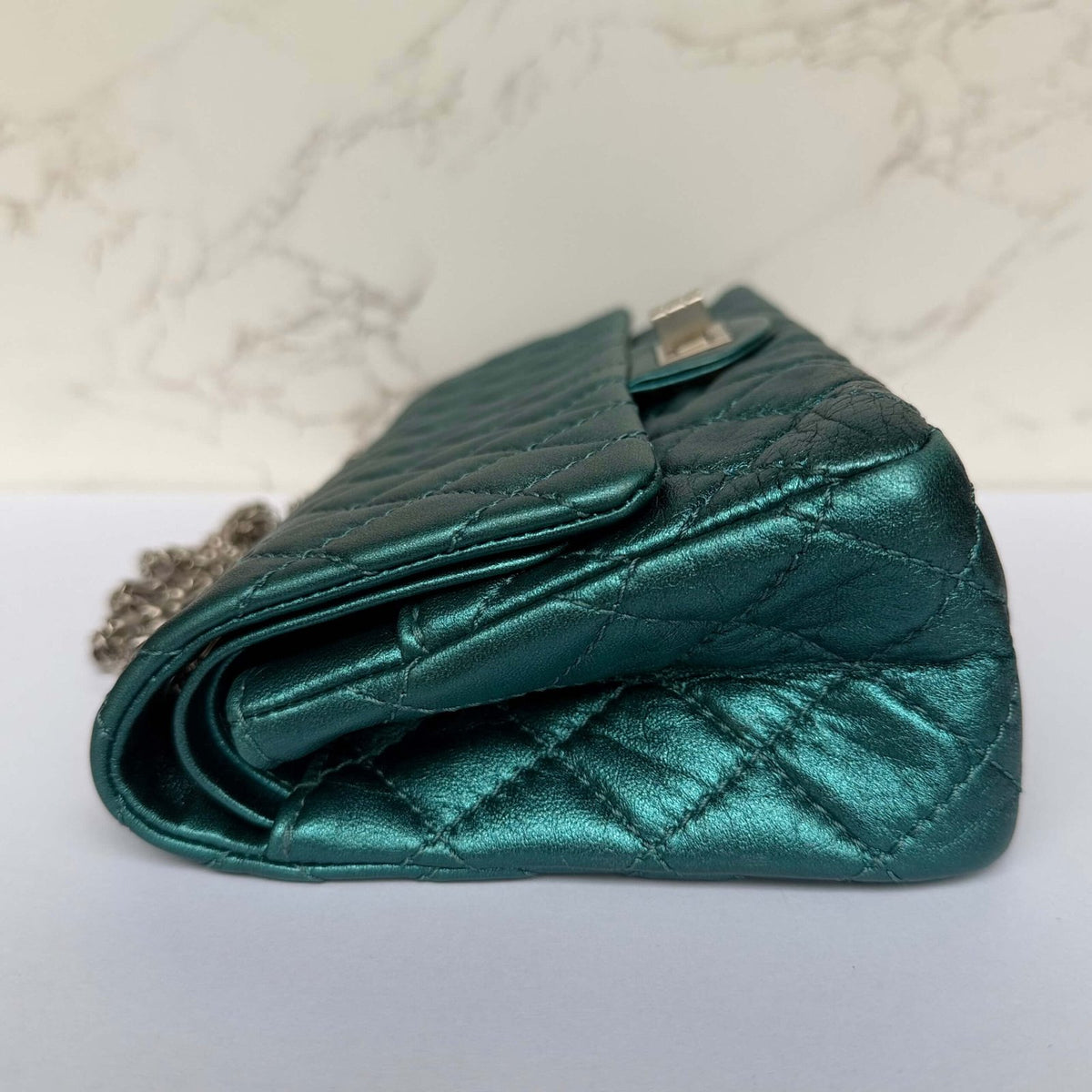 Chanel leren schoudertas blauw
