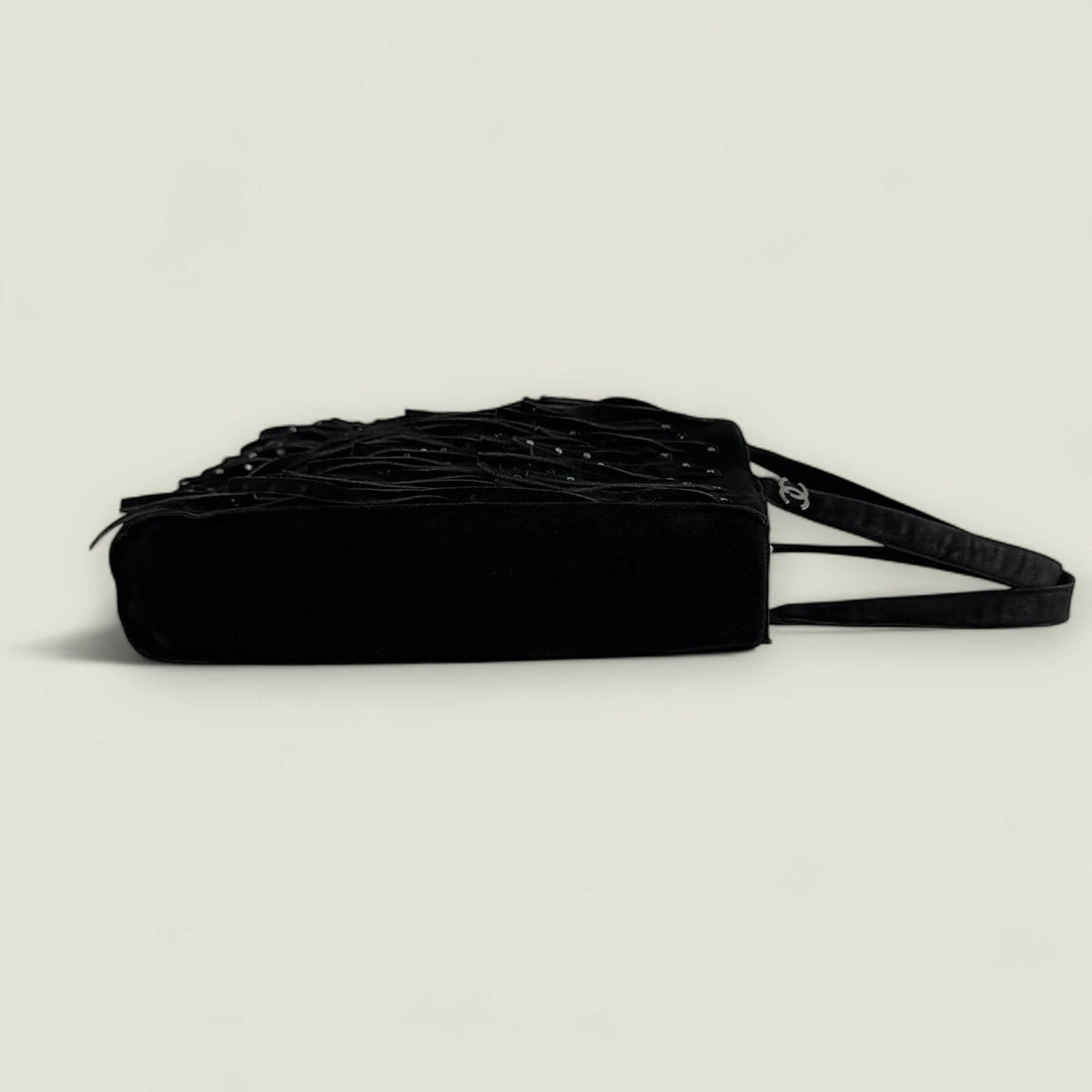 Chanel mini tote suede fringe en strass steentjes