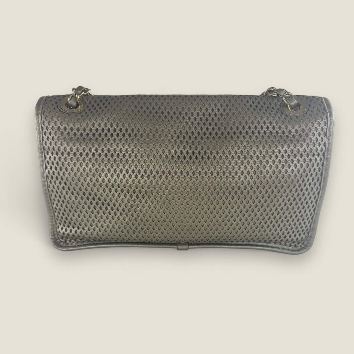 Chanel up in the air flap silver back
