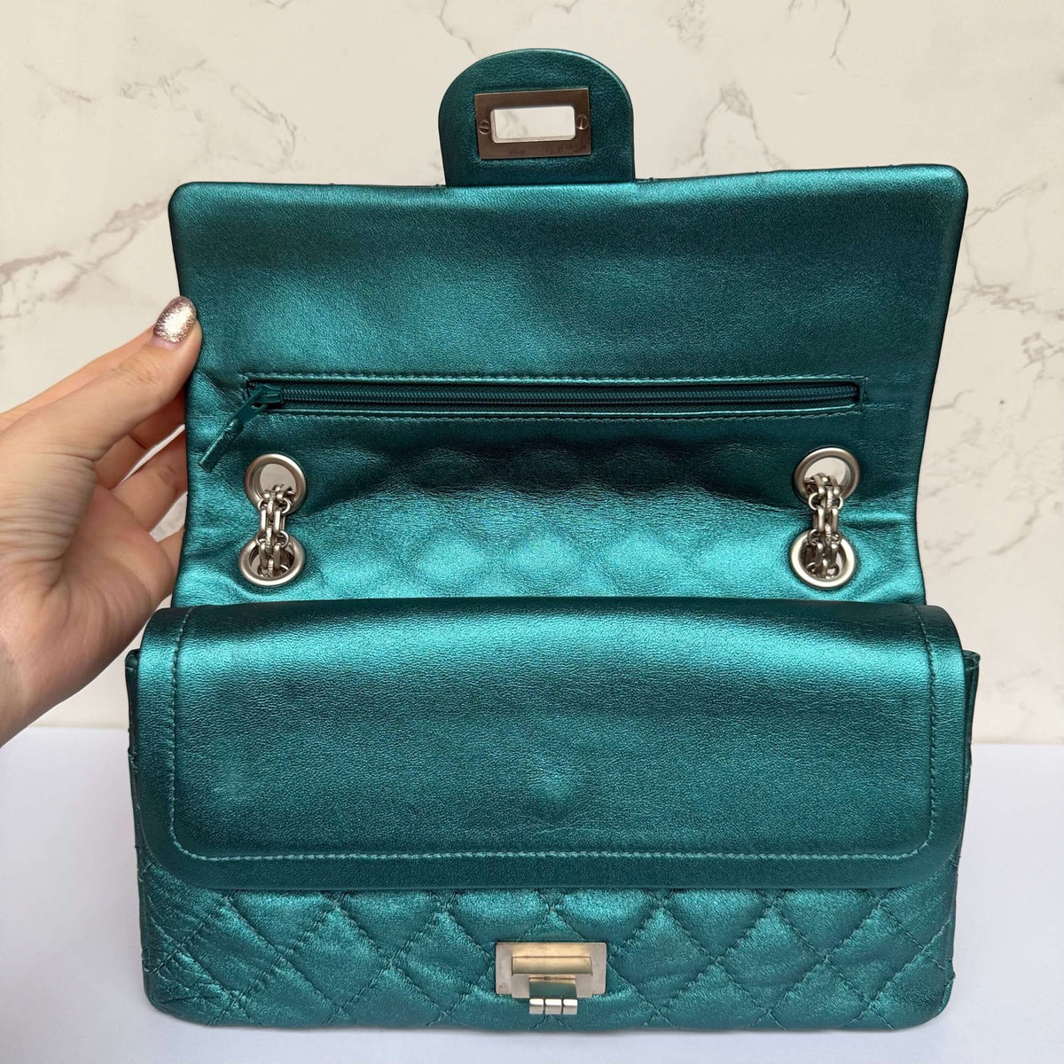 Chanel zilveren hardware tas