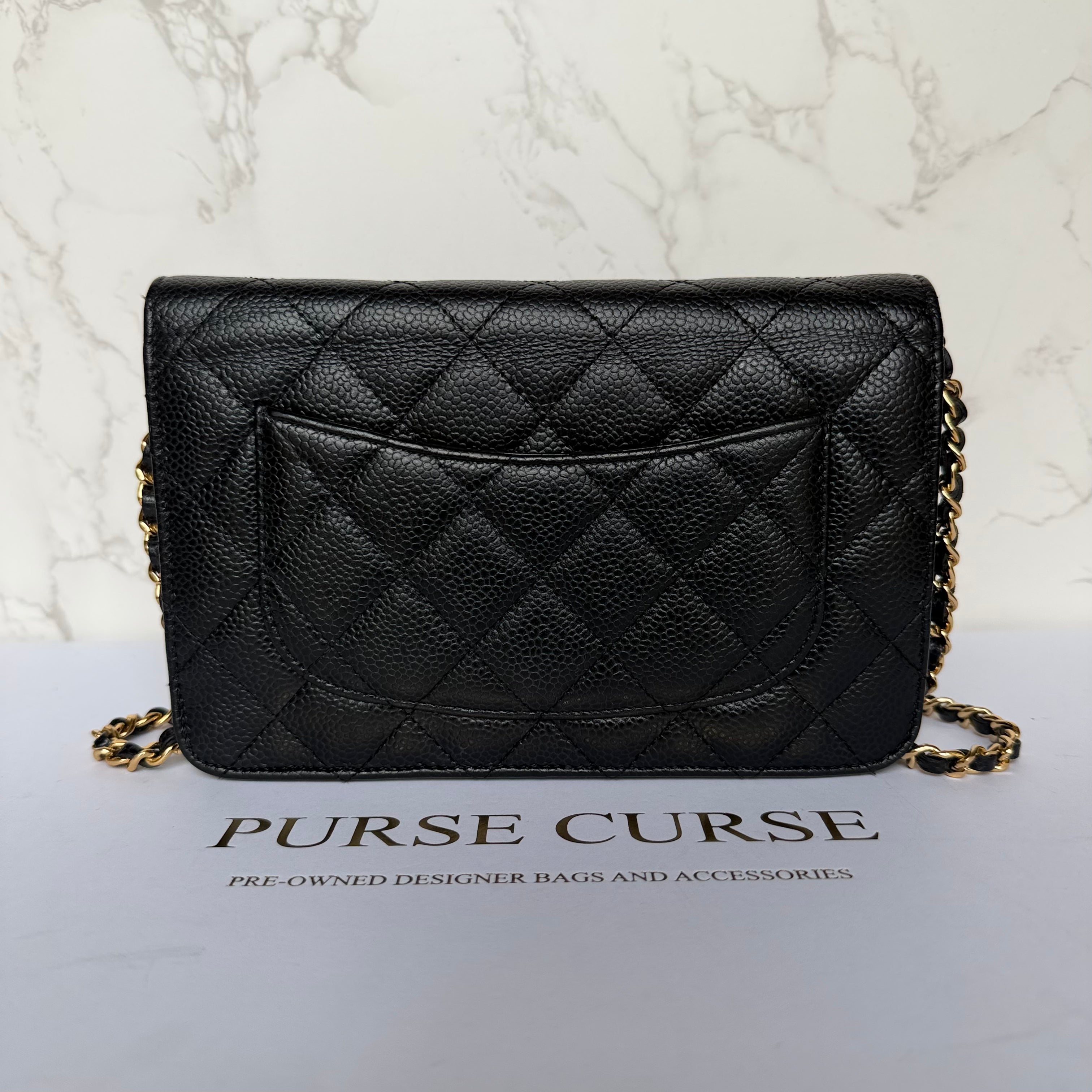 Chanel Wallet on Chain zwart achterkant