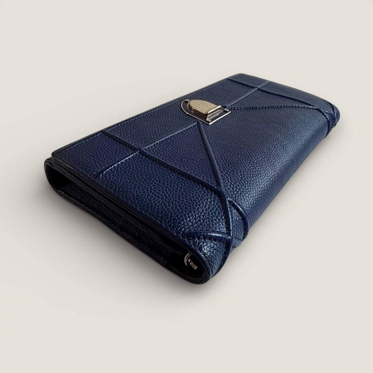 Dior Diorama Croisiere clutch blauw leer minimal design