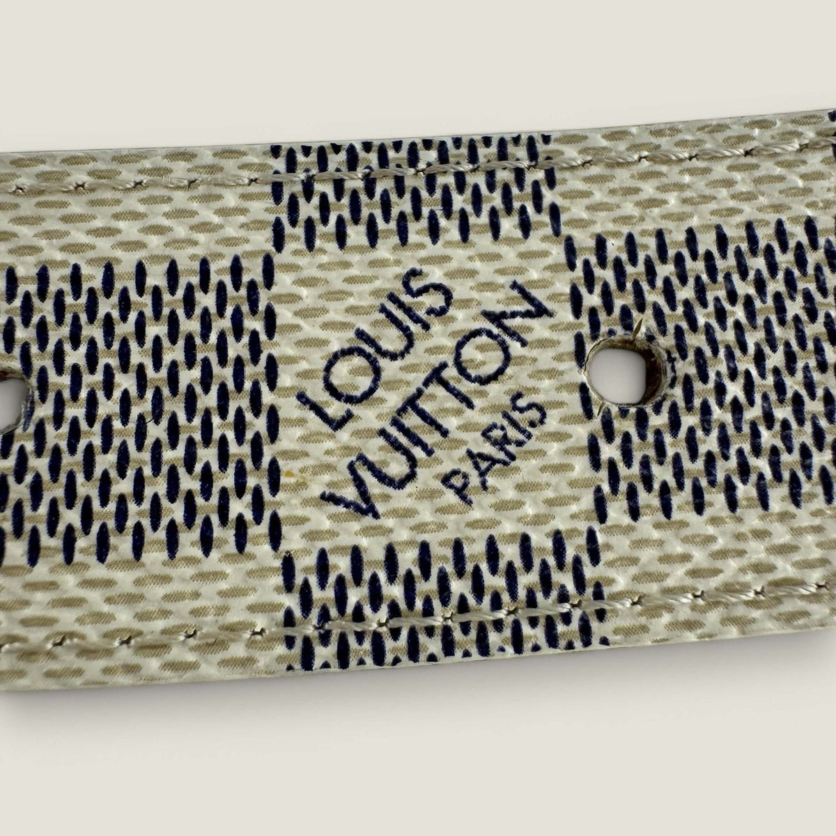 Louis Vuitton belt Damier Azur canvas paris