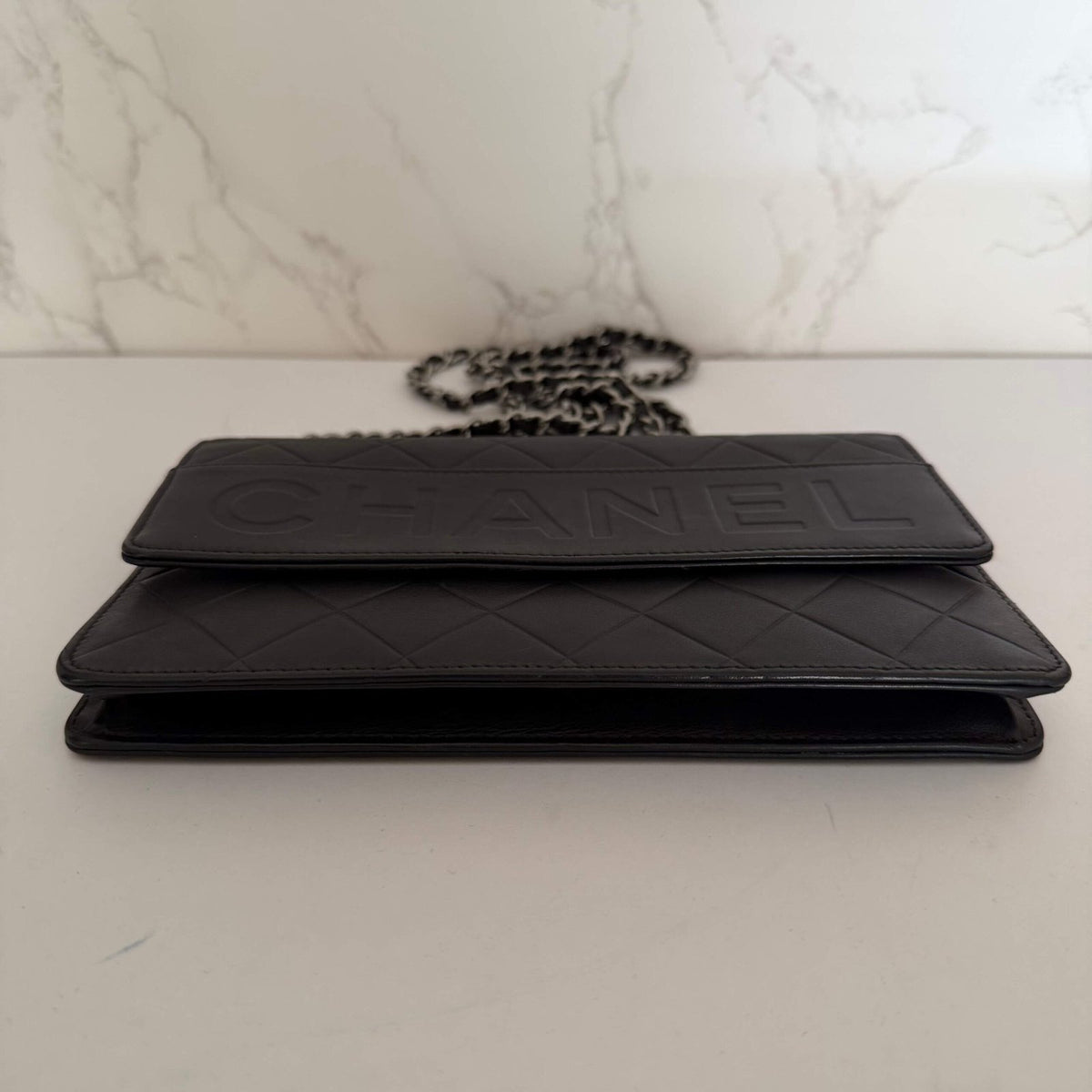 Pre-owned Chanel WOC LAX embossed leather