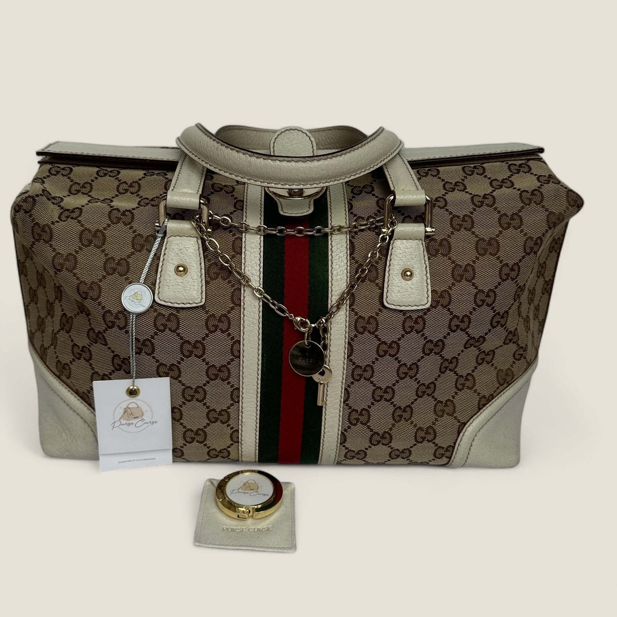 Purse Curse bag hook Gucci Ophidia Boston bag