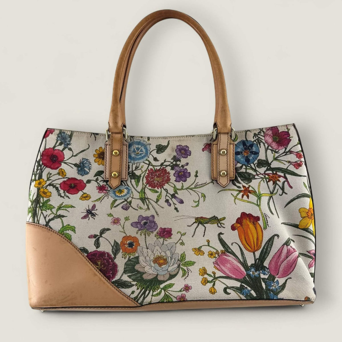 Pre-owned Gucci horsebit flora handbag
