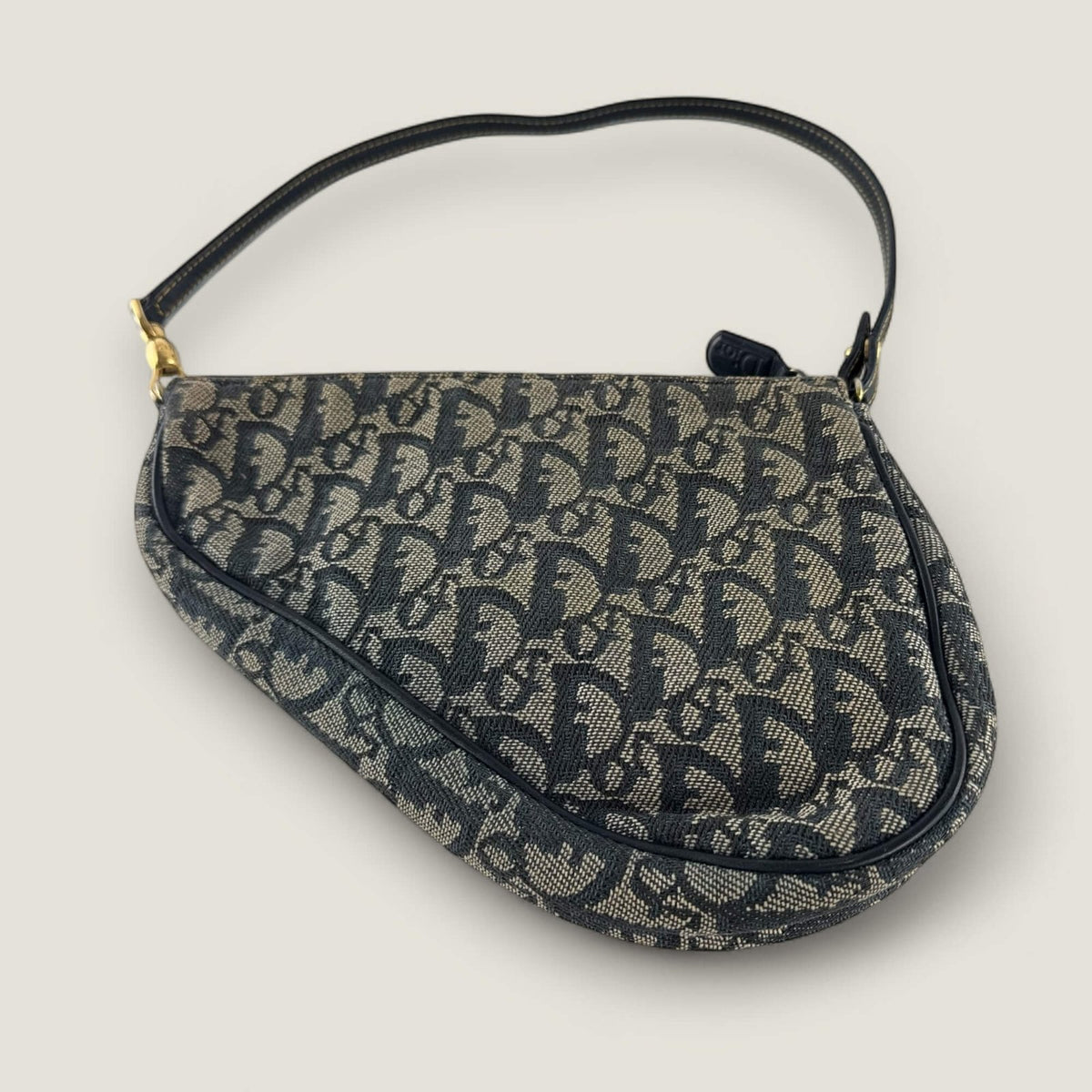 Authentic Christian Dior navy saddle pouch