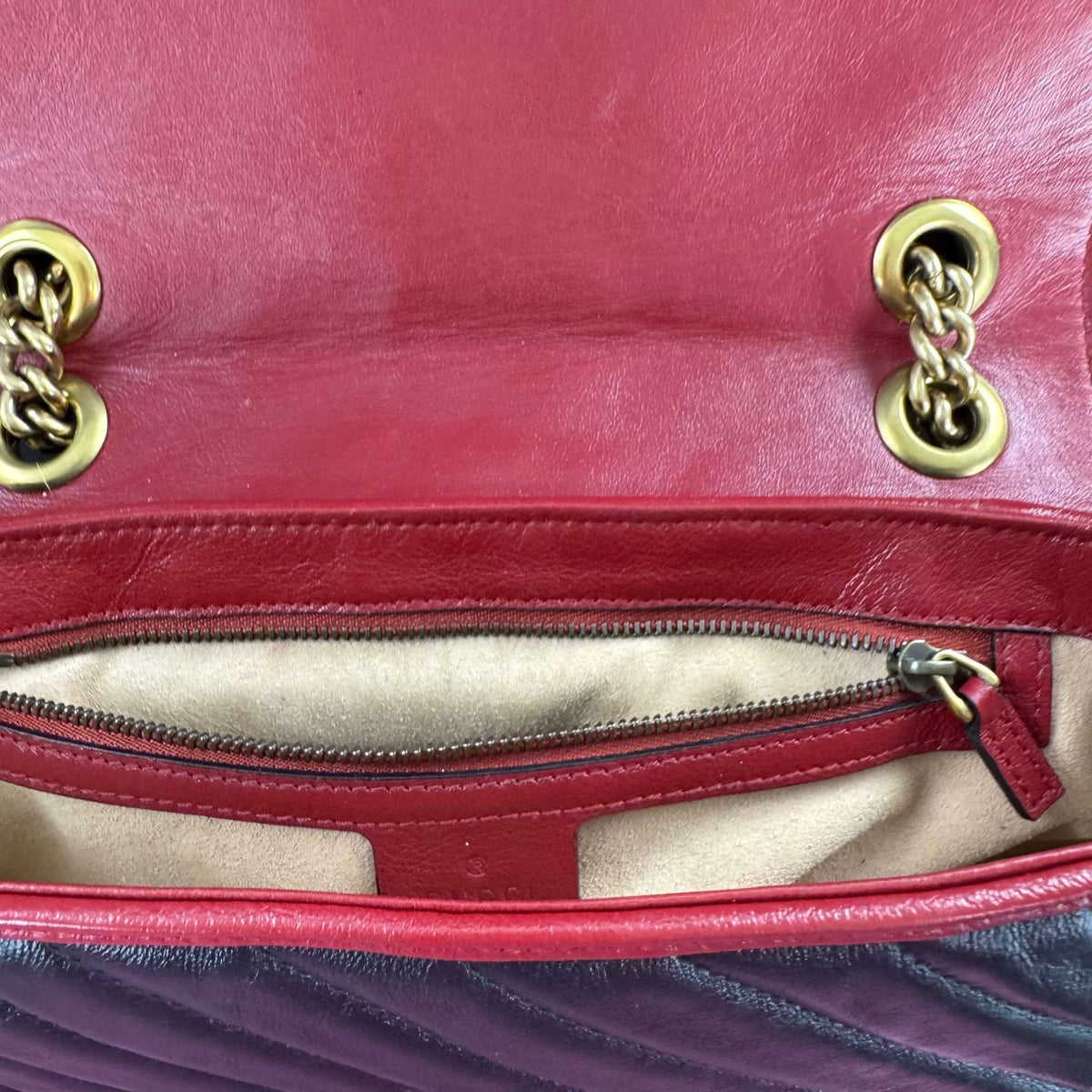 Authentic Gucci bag interior