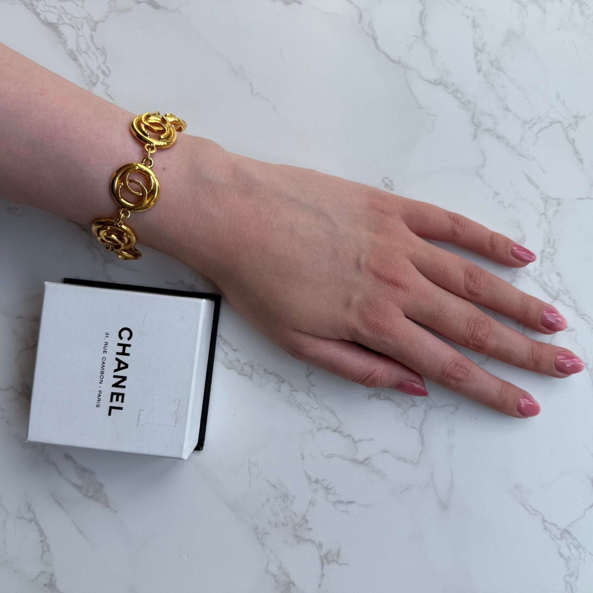 Chanel iconic CC logo bracelet