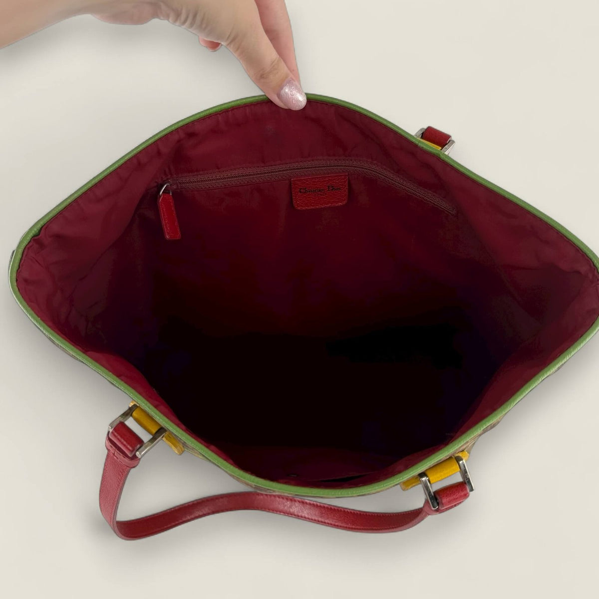 Christian Dior pre-owned tote bag rood interieur