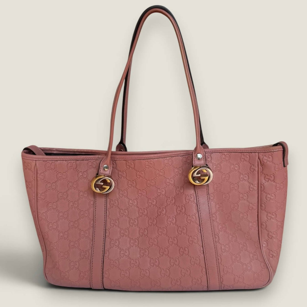 Gucci Guccissima Twins tote bag roze leer - pre-owned