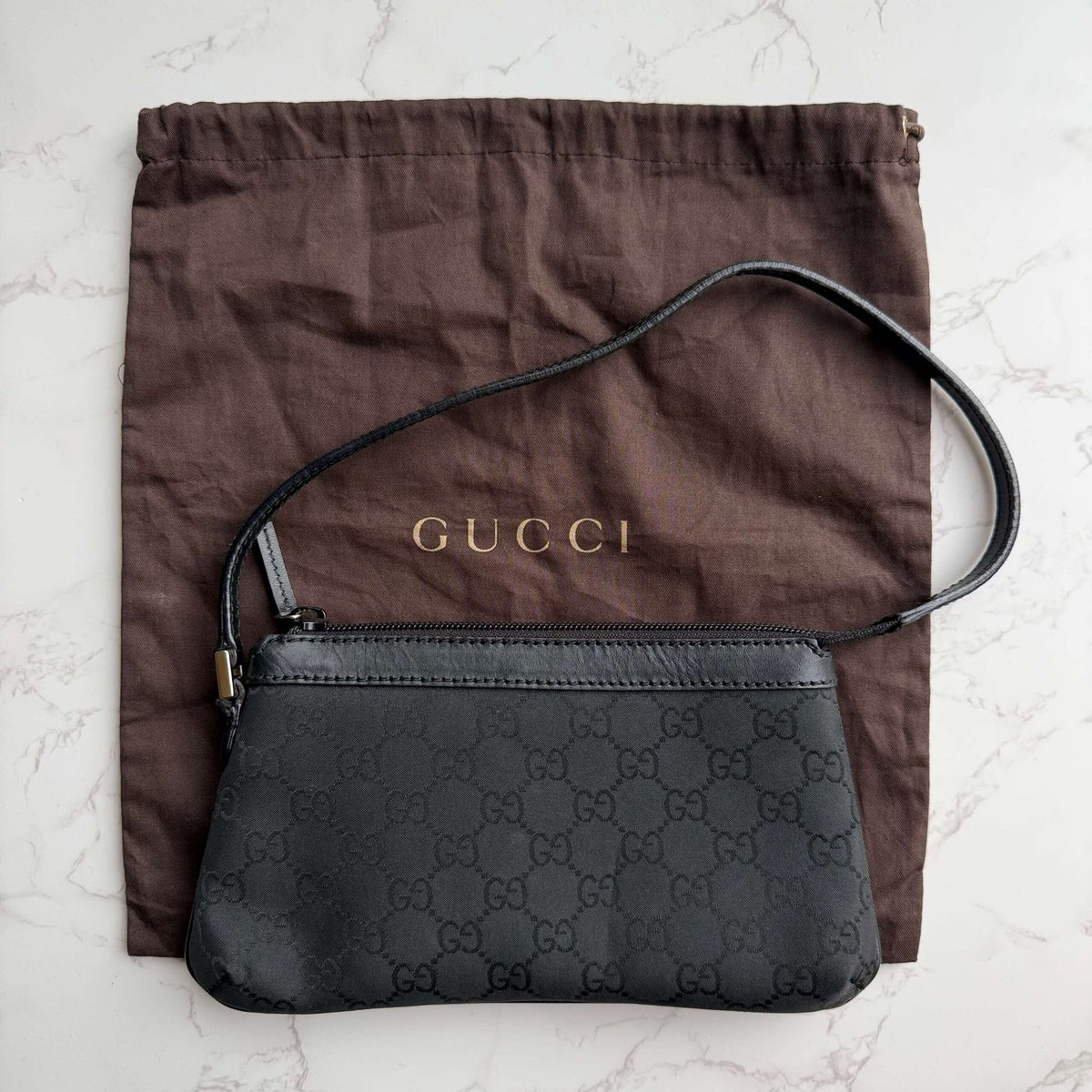 Gucci mini shoulder bag black GG supreme - pre-owned