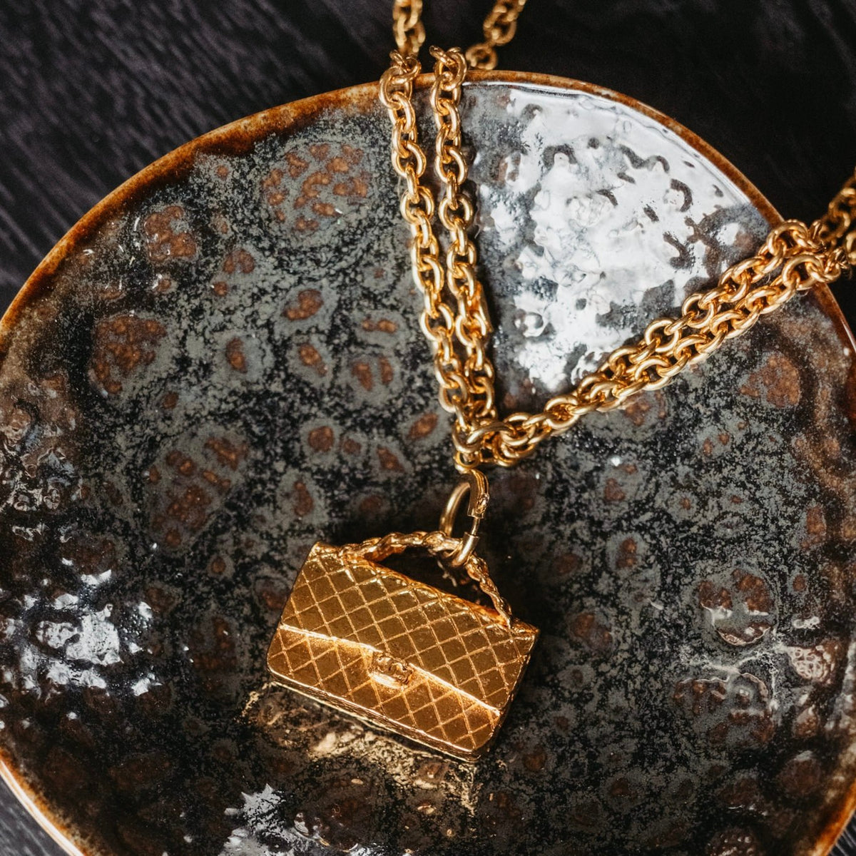Authentic Chanel vintage chain pouch