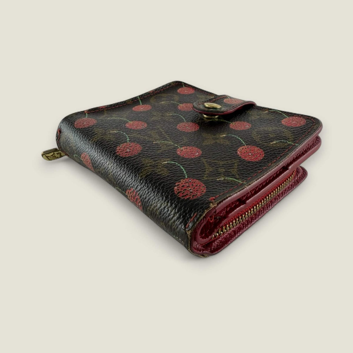 Louis Vuitton Cherry portemonnee bruin monogram goud hardware