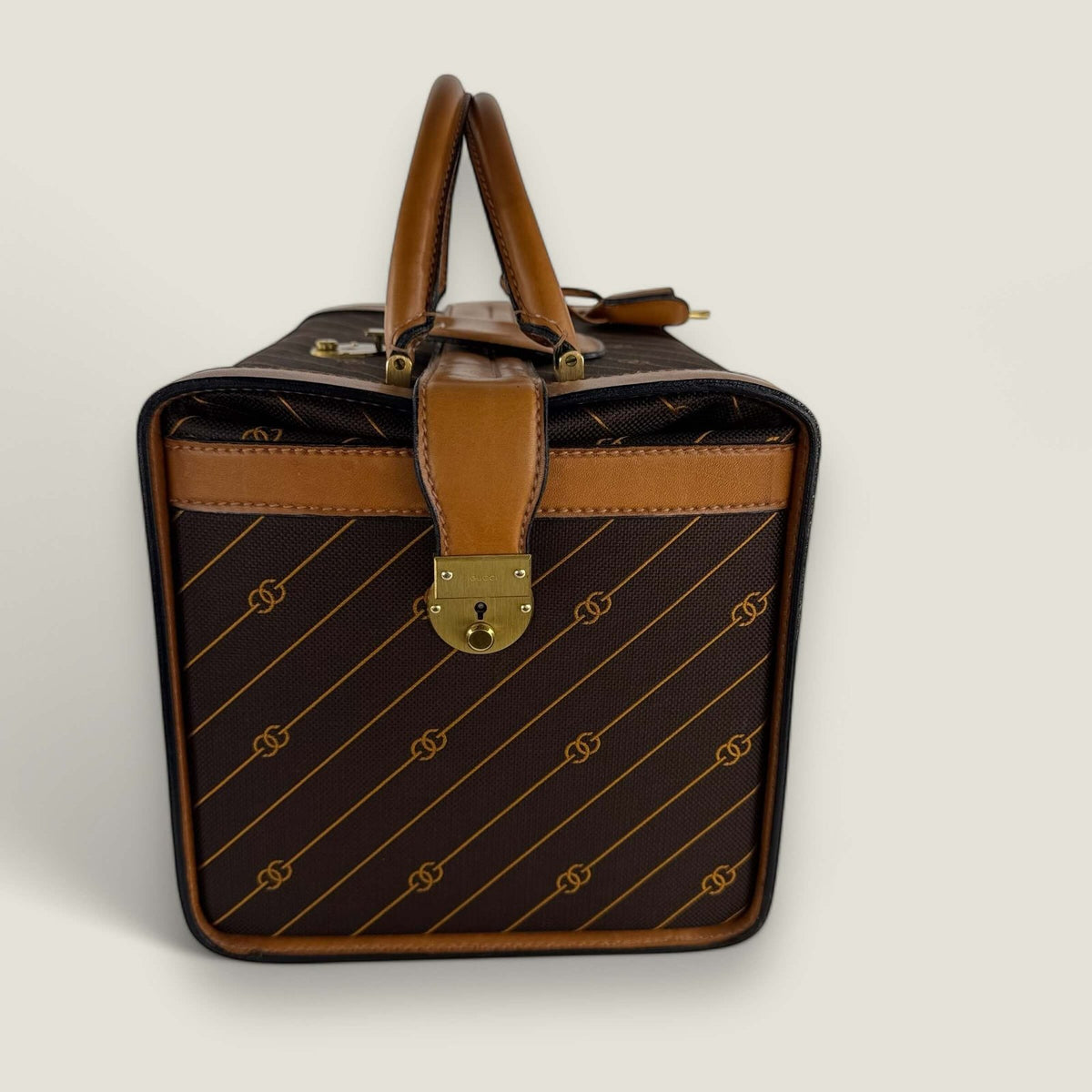 Pre-owned Gucci koffer tas bruin monogram