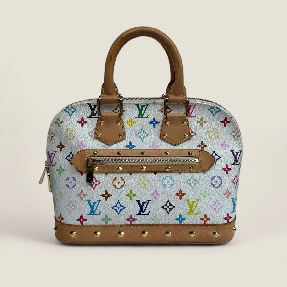 Pre-owned Louis Vuitton X Takashi Murakami Alma multicolor white handbag