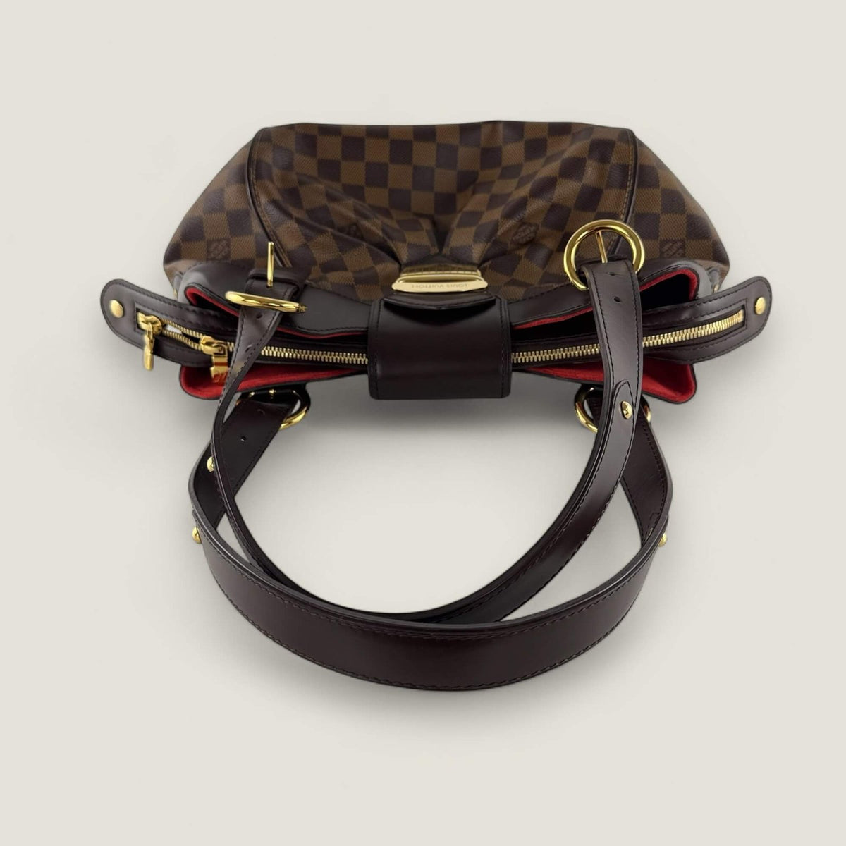 Voorkant Louis Vuitton Sistina PM damier ebene canvas