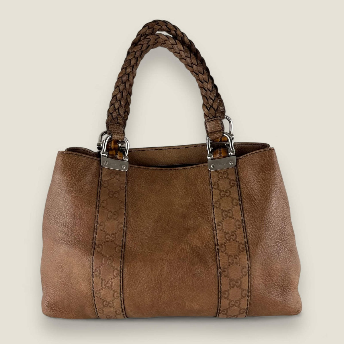 pre-loved Gucci leather Bamboo Libeccio